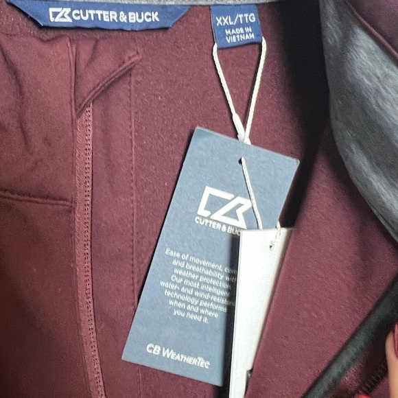 NWT Cutter & Buck Weather Tec Soft Shell Jacket Color Bordeaux Size XXL - Picture 8 of 9